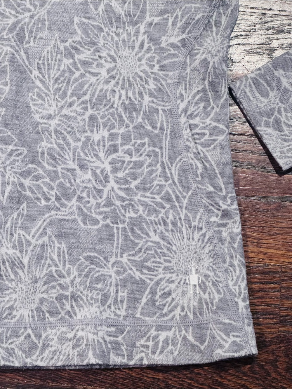 Smartwool Gray Floral Half-Zip Pullover - Picture 4 of 6